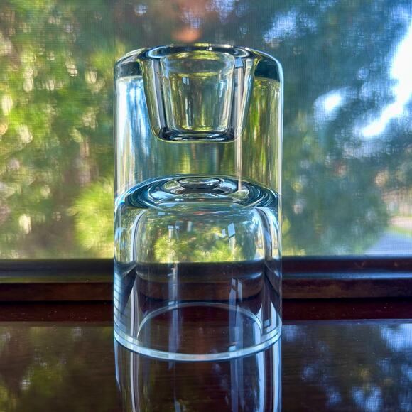 Vintage Krosno Poland Crystal Turnover Candle Holder for Candlestick or Votive - Picture 4 of 12